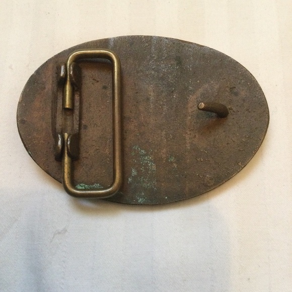 Vintage WKY AM 930 Radio Solid Brass Belt Buckle - Picture 4 of 6